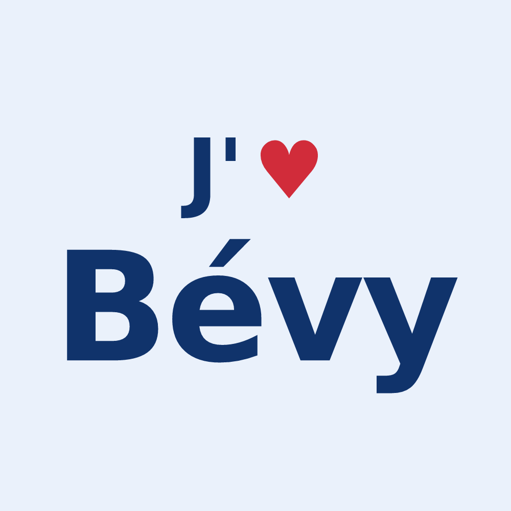Sticker personnalisé Bévy — design J'aime Bévy