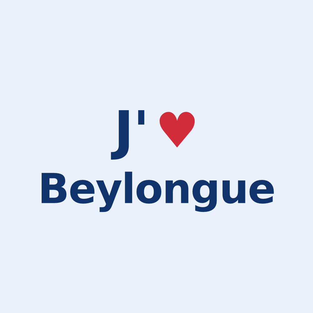 Sticker personnalisé Beylongue — design J'aime Beylongue
