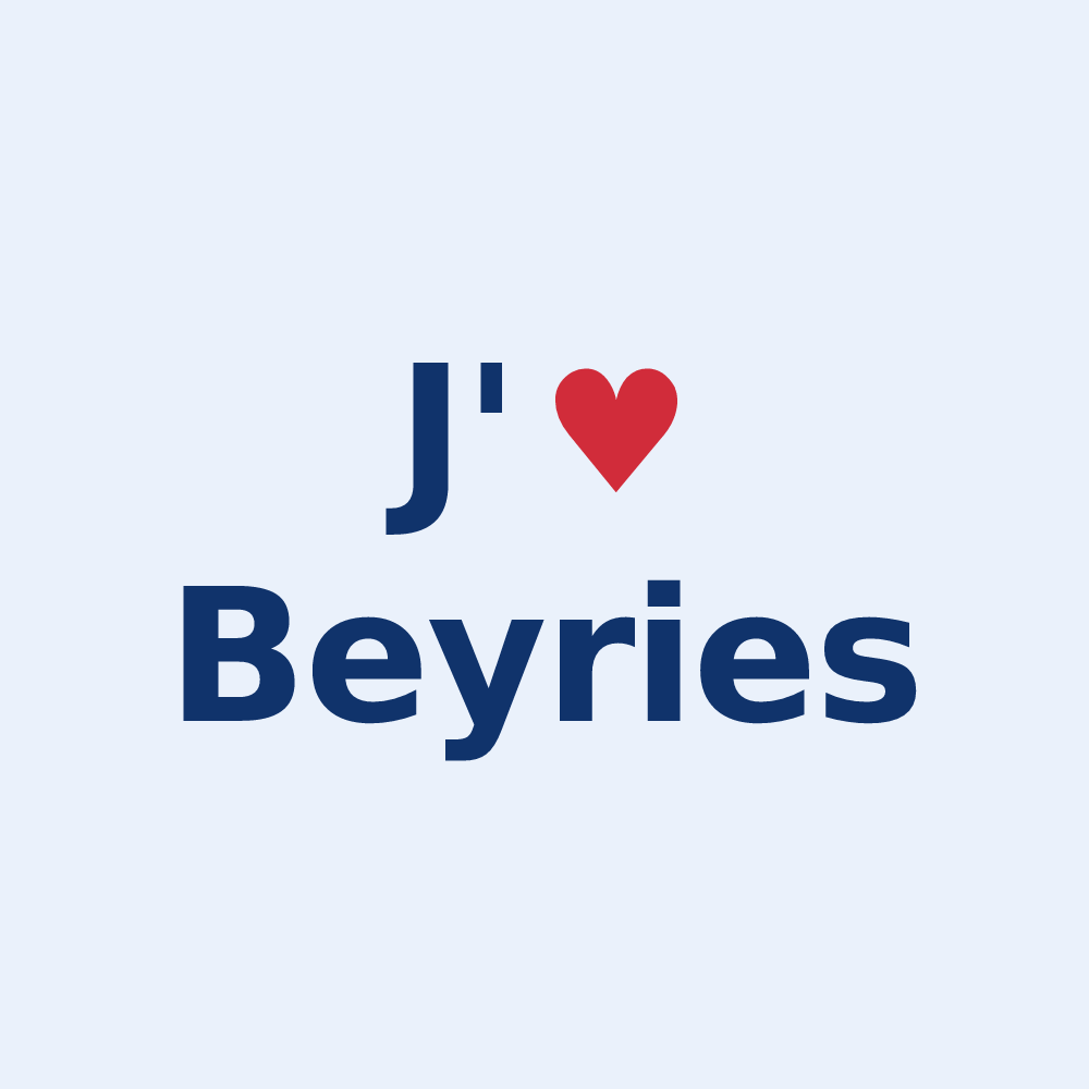 Sticker personnalisé Beyries — design J'aime Beyries