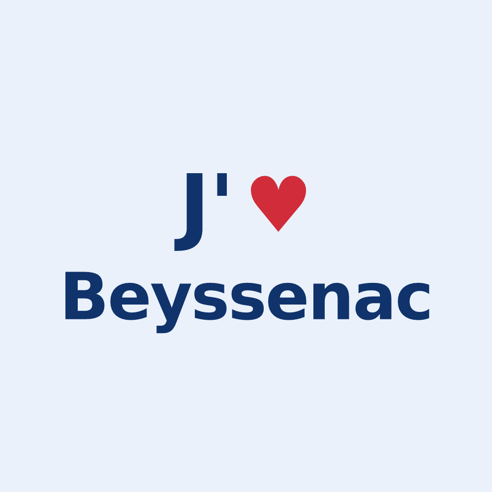 Sticker personnalisé Beyssenac — design J'aime Beyssenac
