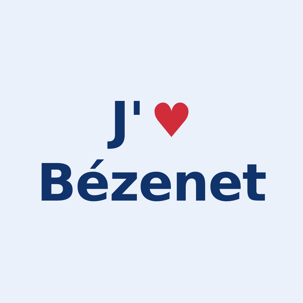 Sticker personnalisé Bézenet — design J'aime Bézenet