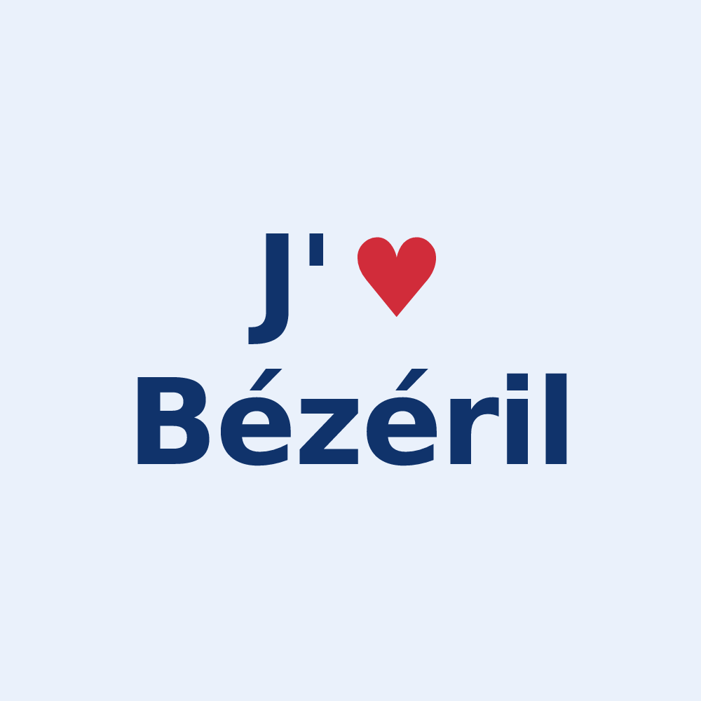 Sticker personnalisé Bézéril — design « J'aime Bézéril » imprimé sur le sticker