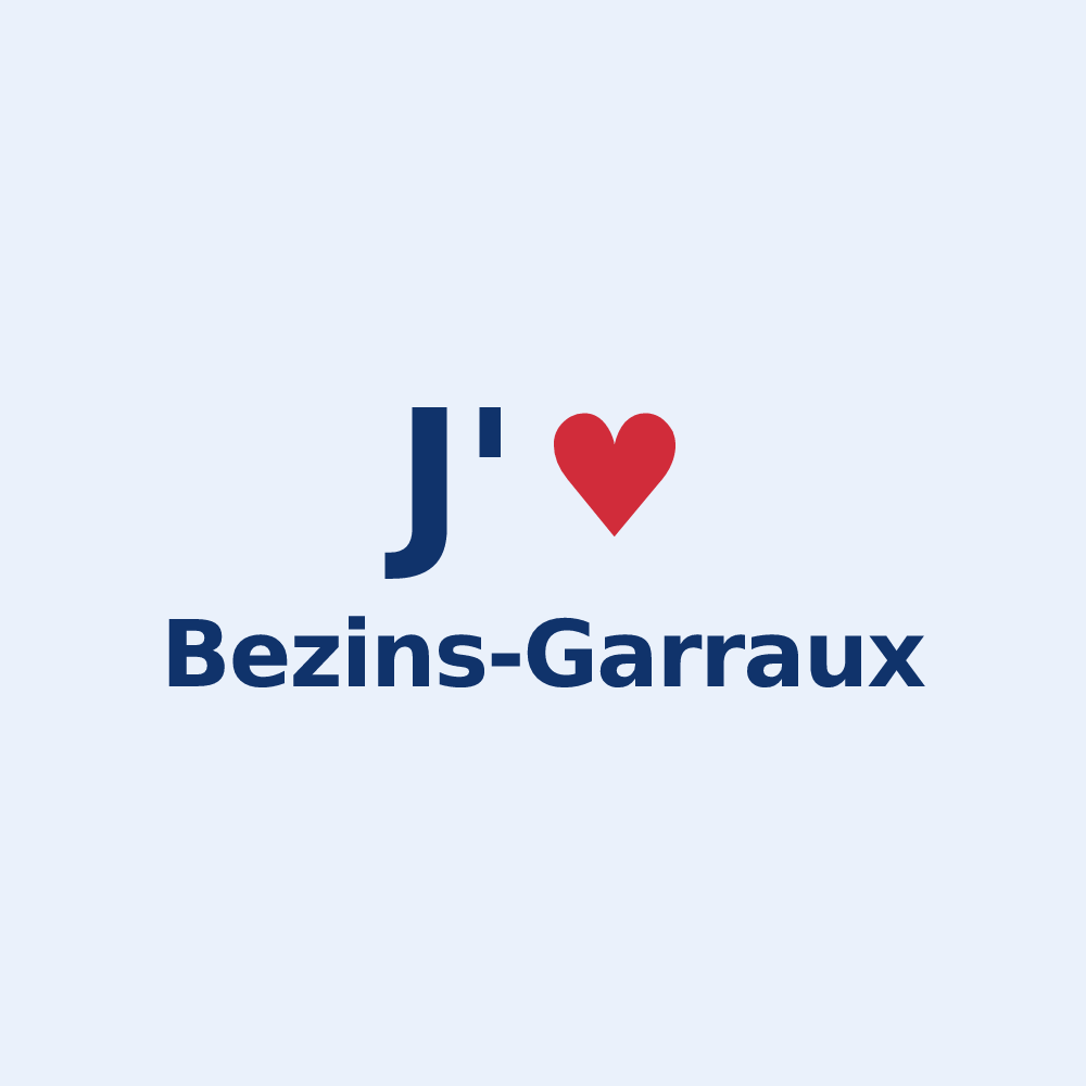 Sticker personnalisé Bezins-Garraux — design J'aime Bezins-Garraux