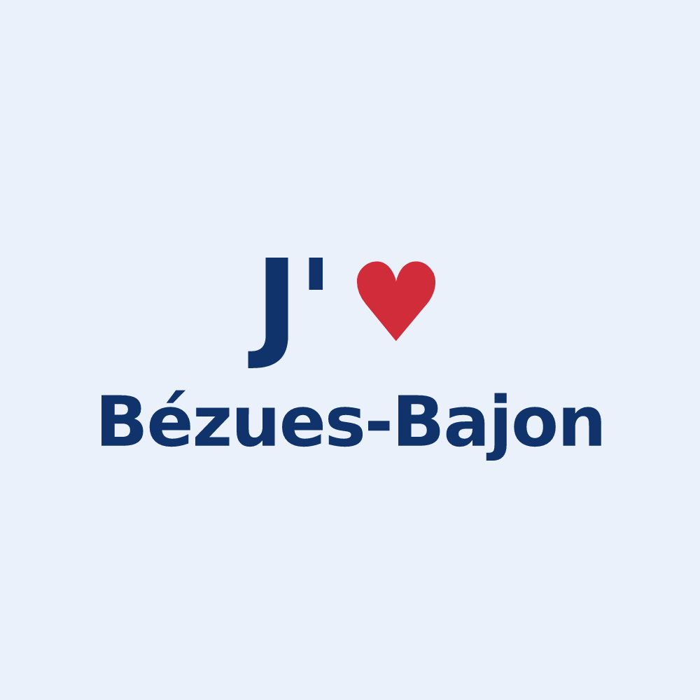 Sticker personnalisé Bézues-Bajon — design « J'aime Bézues-Bajon » imprimé sur le sticker