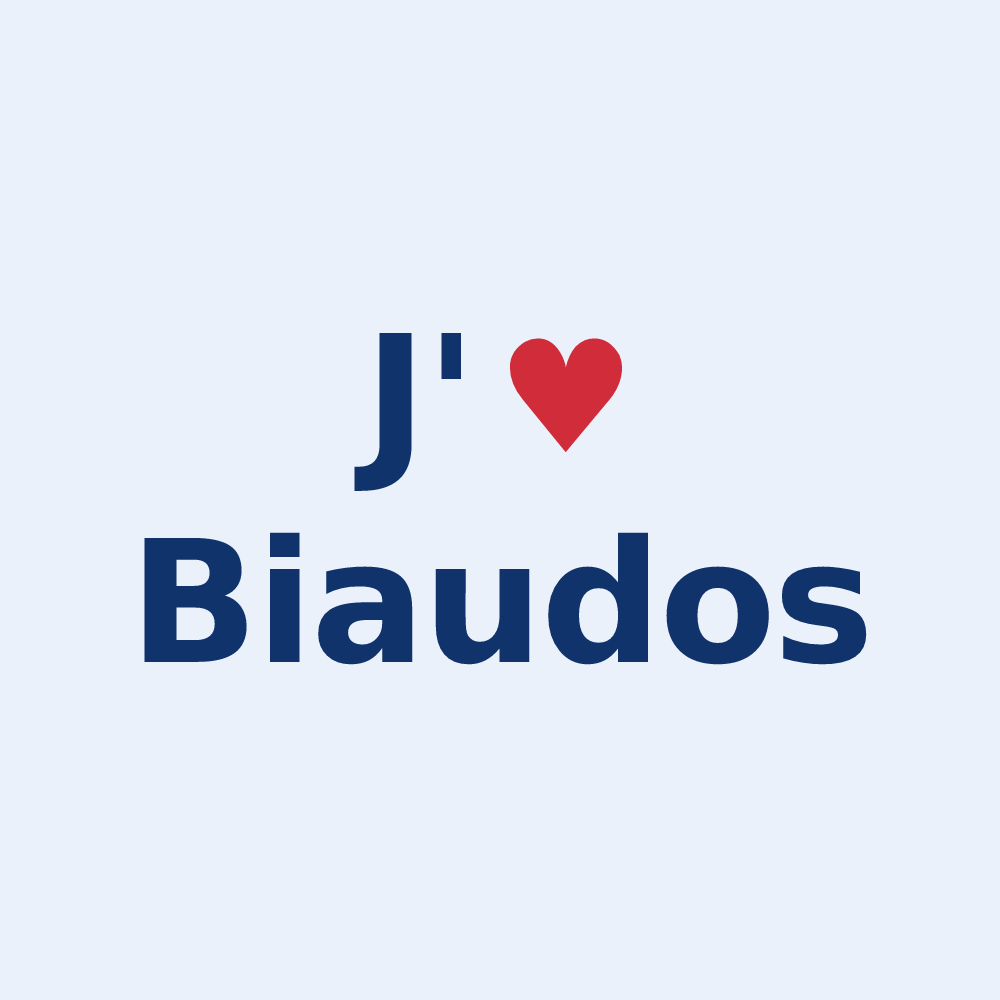 Sticker personnalisé Biaudos — design J'aime Biaudos