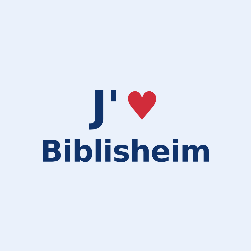 Sticker personnalisé Biblisheim — design J'aime Biblisheim