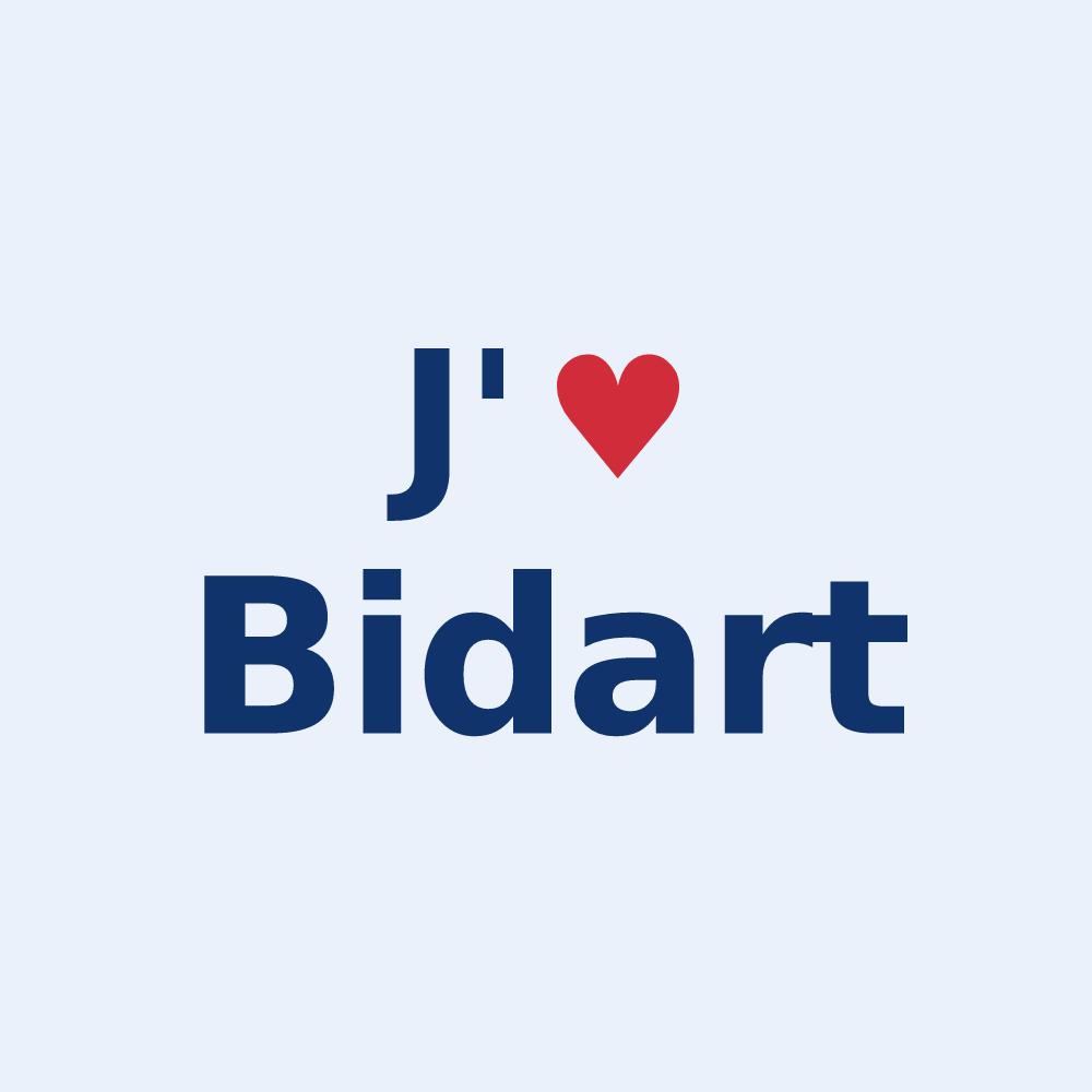 Sticker personnalisé Bidart — design J'aime Bidart