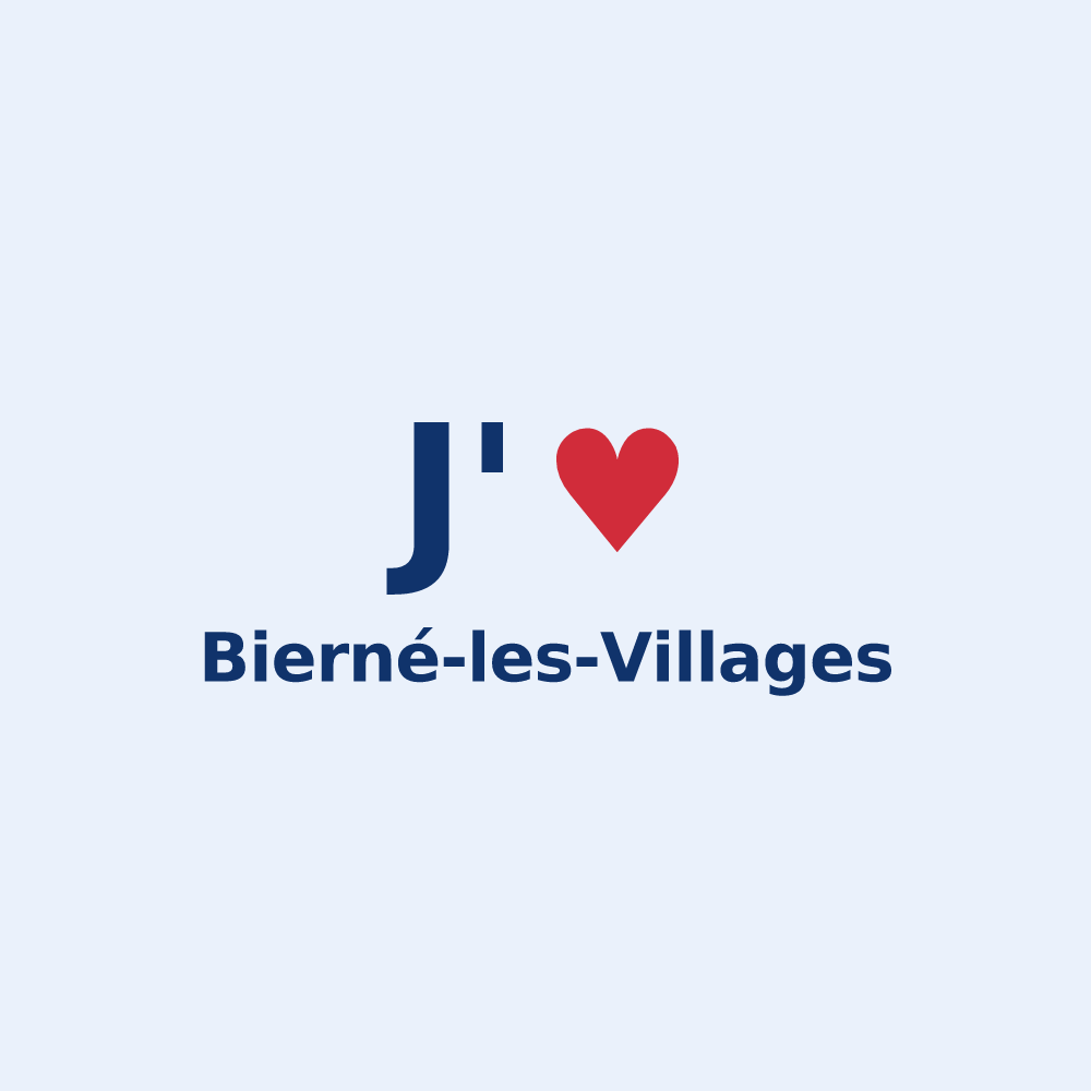 Sticker personnalisé Bierné-les-Villages — design J'aime Bierné-les-Villages