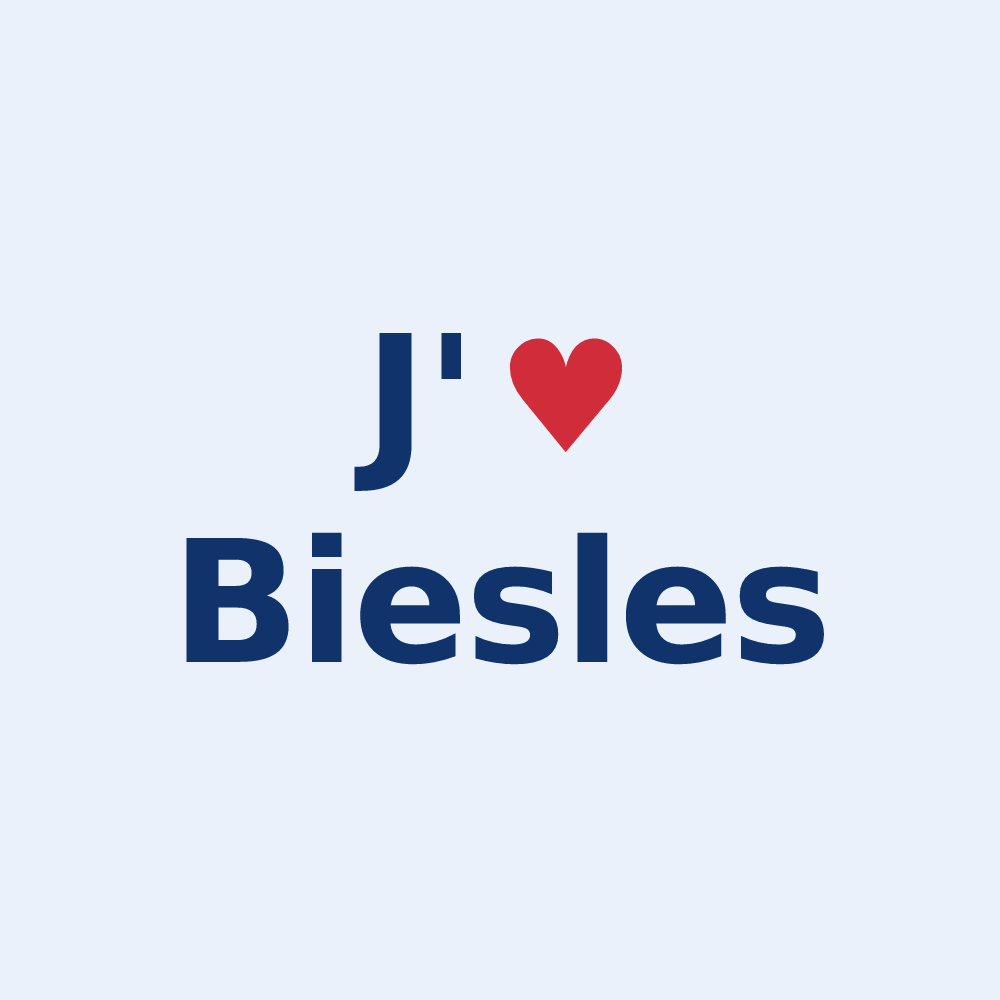 Sticker personnalisé Biesles — design J'aime Biesles