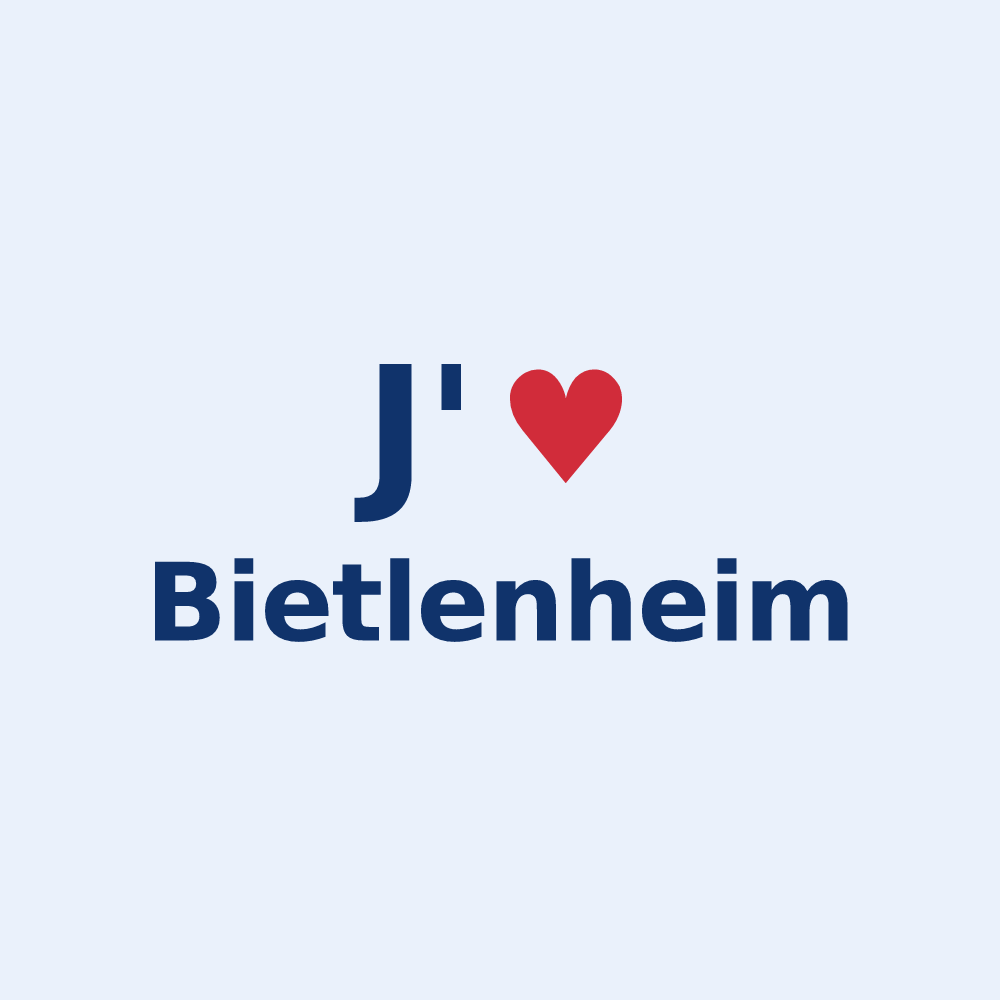 Sticker personnalisé Bietlenheim — design « J'aime Bietlenheim » imprimé sur le sticker