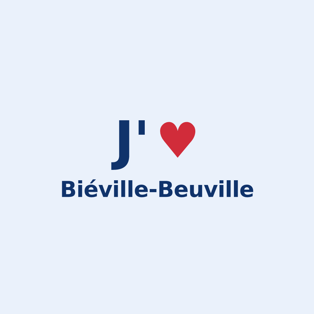 Sticker personnalisé Biéville-Beuville — design J'aime Biéville-Beuville