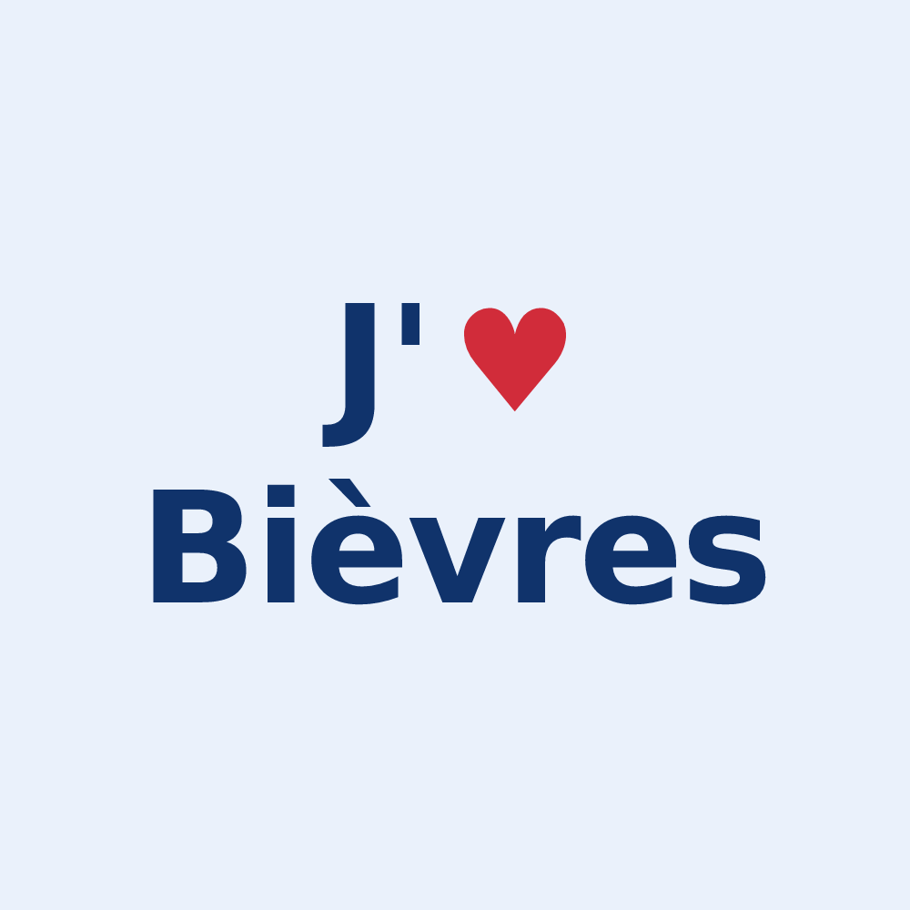Sticker personnalisé Bièvres — design J'aime Bièvres