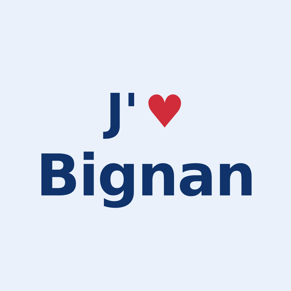 Sticker personnalisé Bignan — design J'aime Bignan