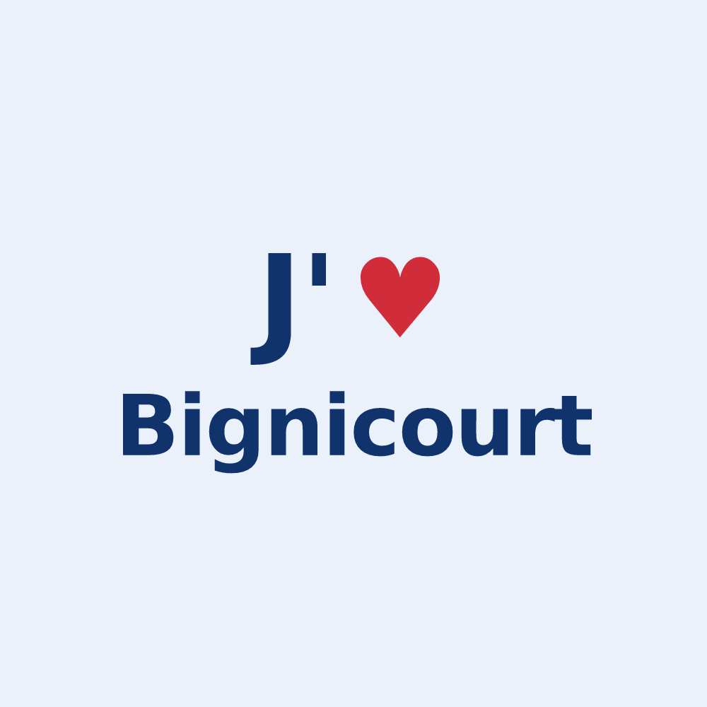 Sticker personnalisé Bignicourt — design J'aime Bignicourt