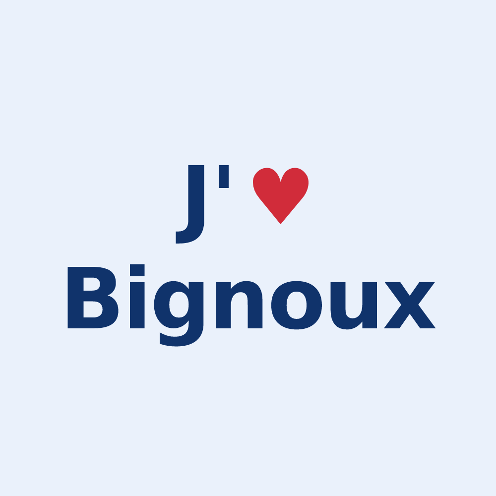 Sticker personnalisé Bignoux — design J'aime Bignoux