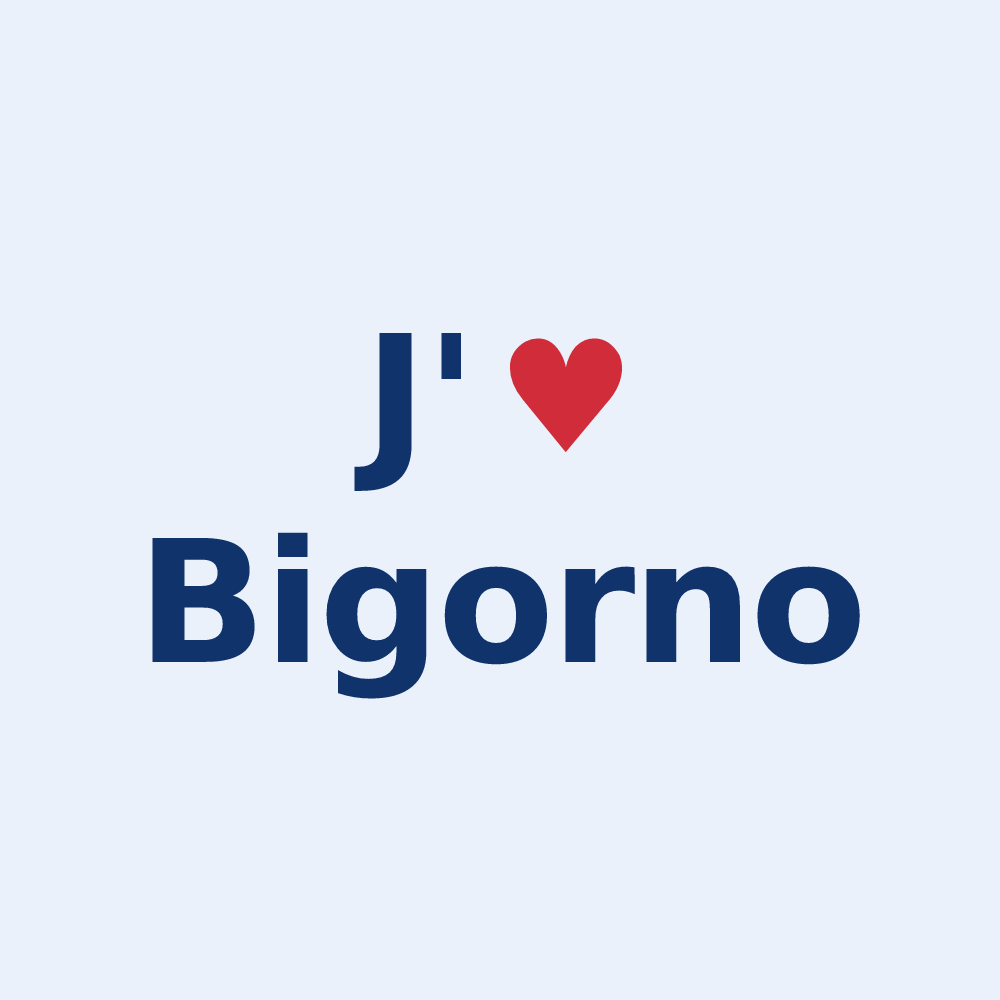 Sticker personnalisé Bigorno — design J'aime Bigorno