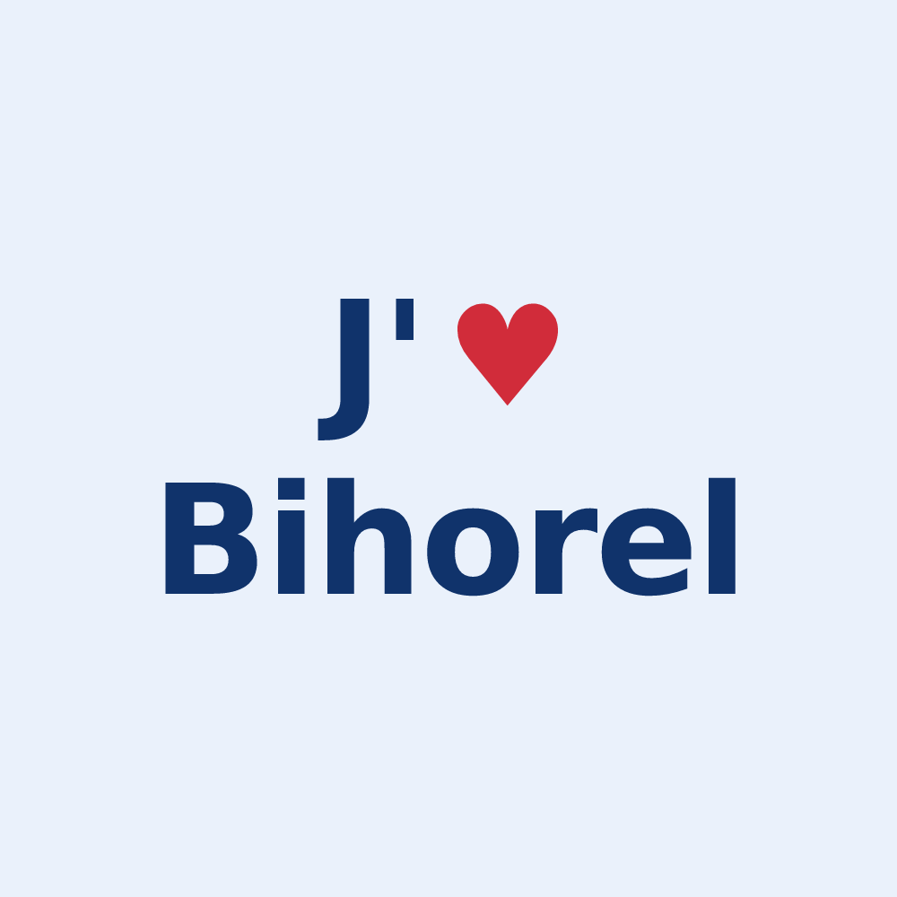 Sticker personnalisé Bihorel — design J'aime Bihorel