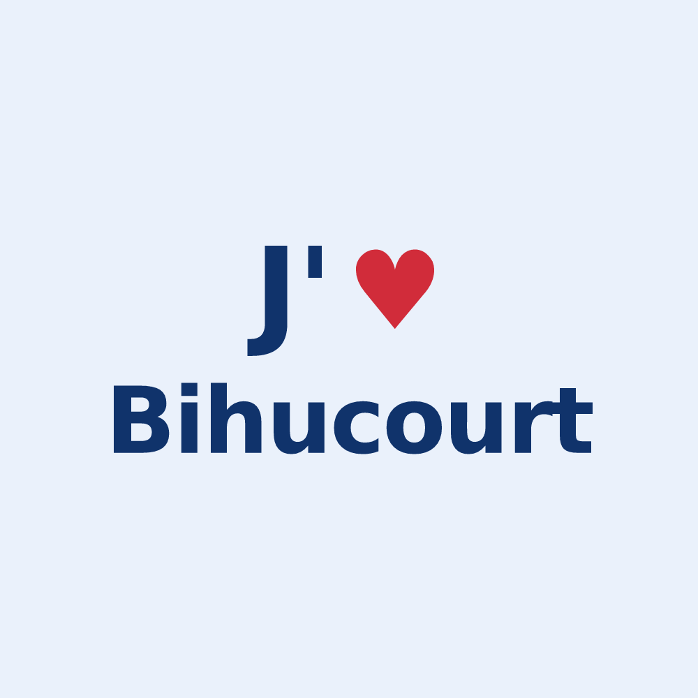 Sticker personnalisé Bihucourt — design J'aime Bihucourt
