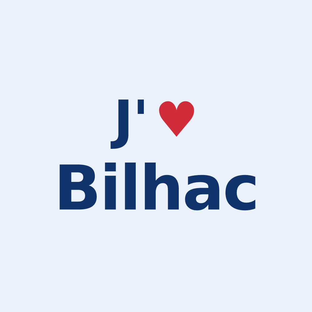 Sticker personnalisé Bilhac — design J'aime Bilhac