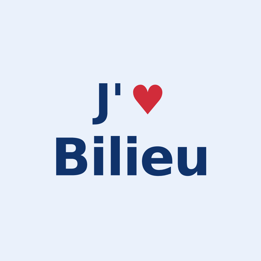 Sticker personnalisé Bilieu — design « J'aime Bilieu » imprimé sur le sticker