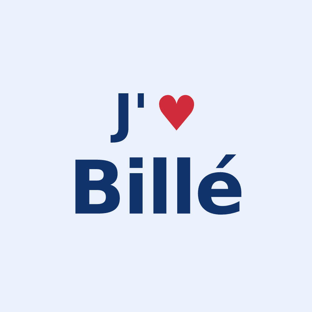 Sticker personnalisé Billé — design J'aime Billé