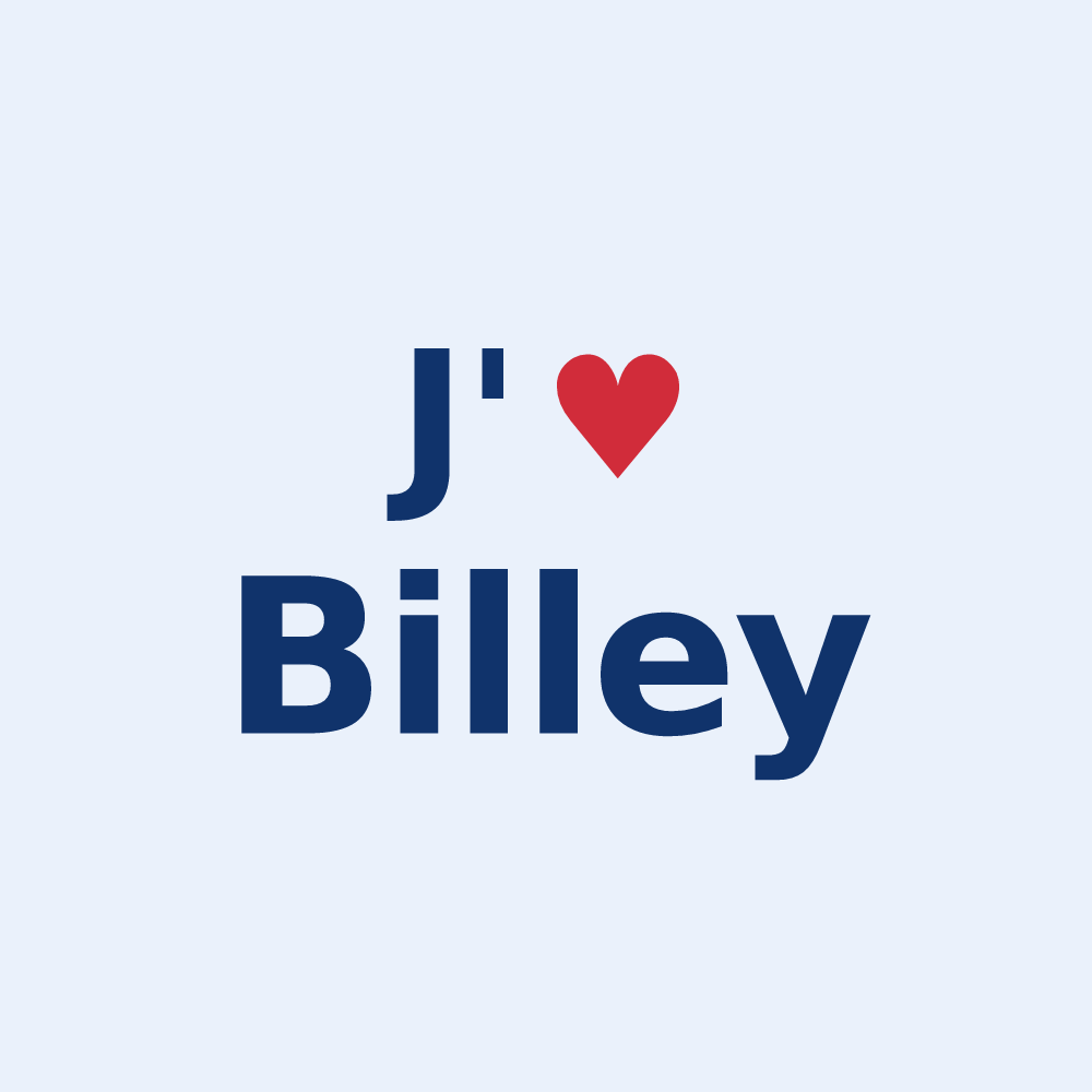 Sticker personnalisé Billey — design J'aime Billey