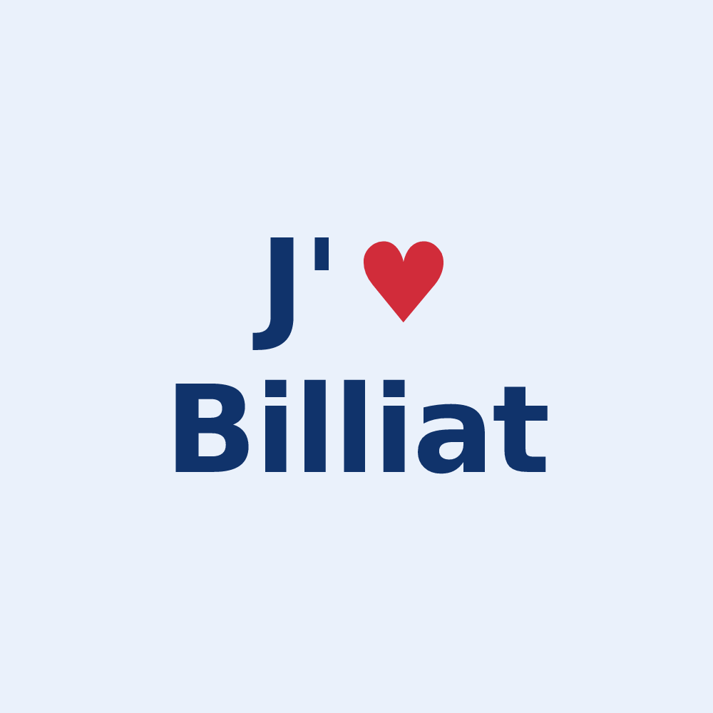 Sticker personnalisé Billiat — design J'aime Billiat