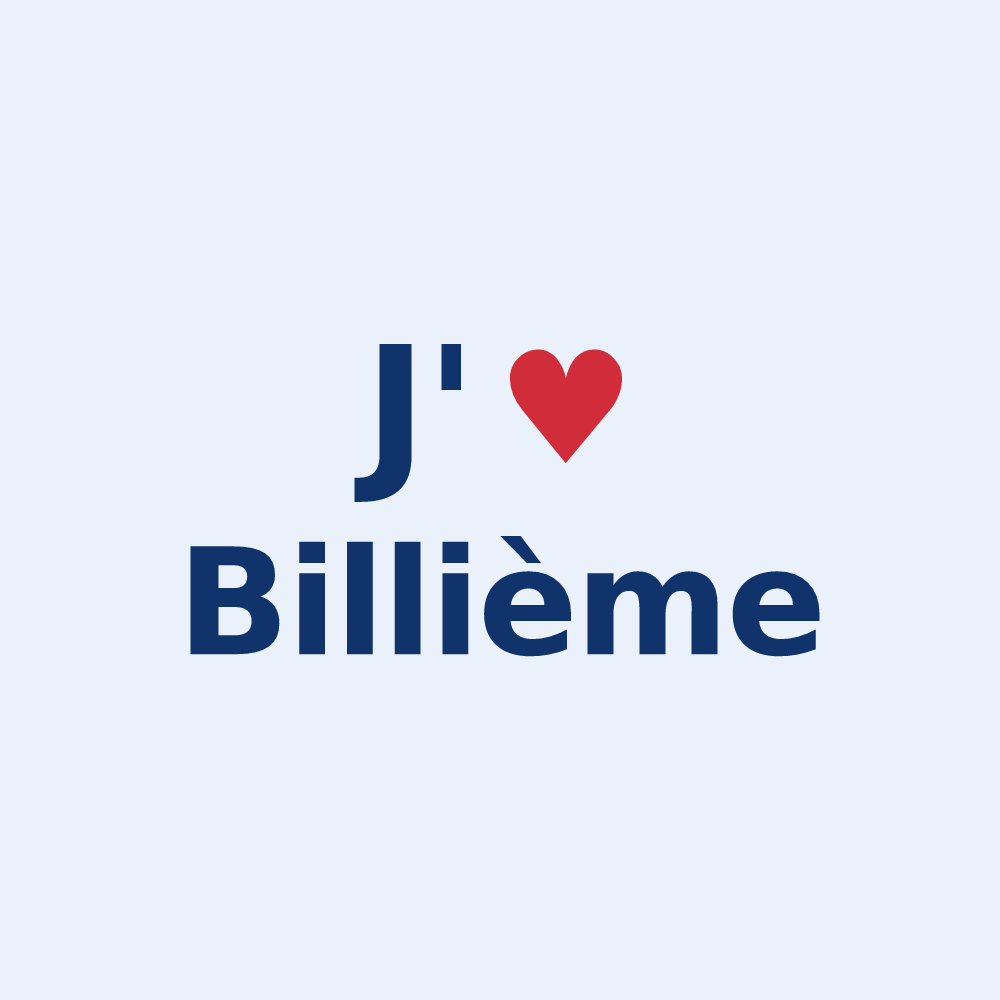 Sticker personnalisé Billième — design J'aime Billième