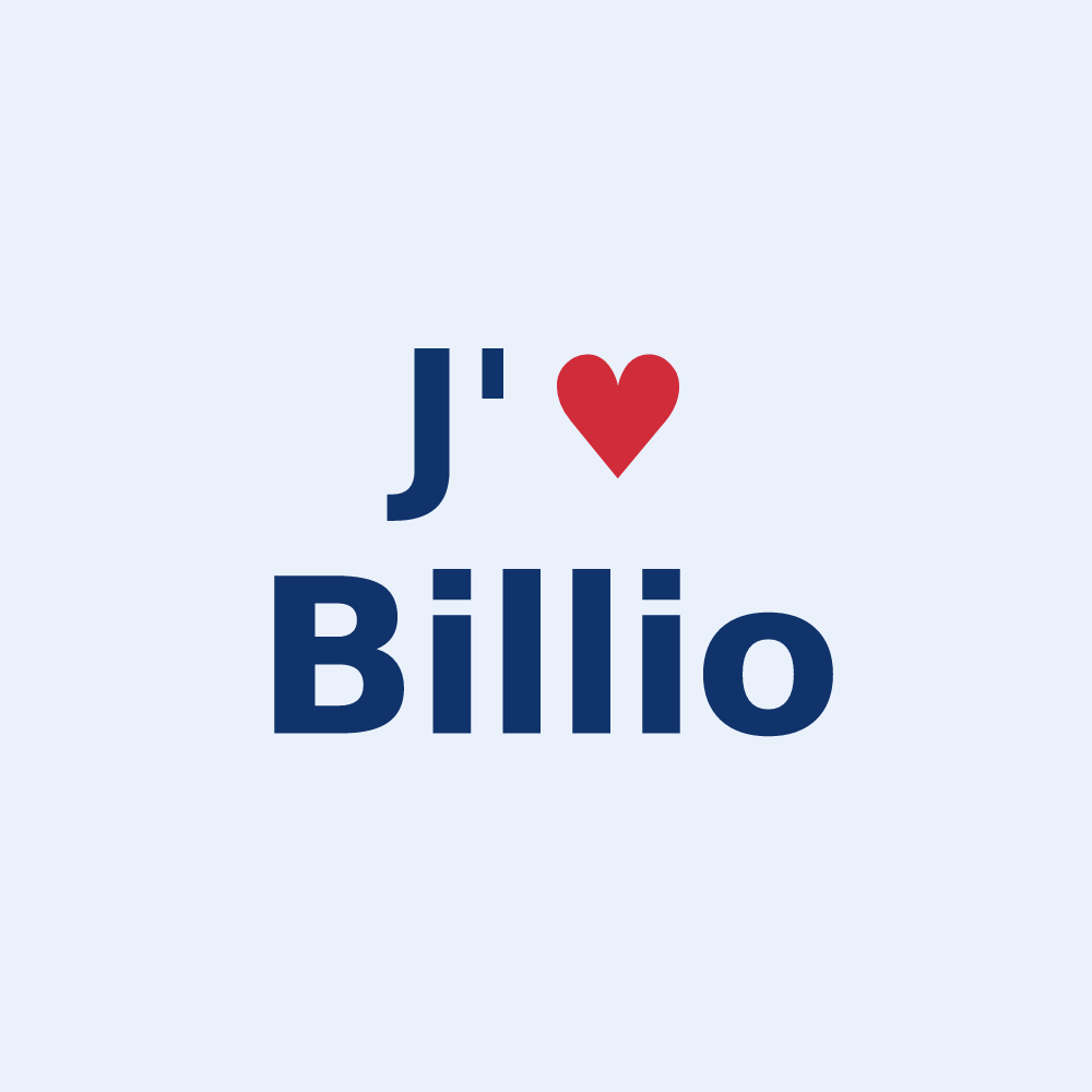 Sticker personnalisé Billio — design J'aime Billio