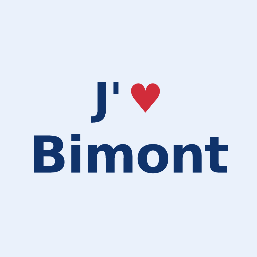 Sticker personnalisé Bimont — design J'aime Bimont