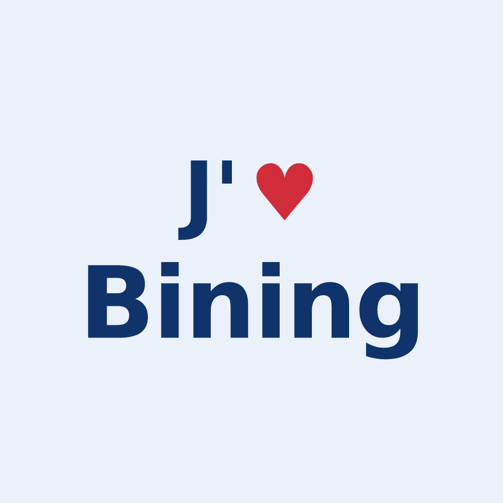 Sticker personnalisé Bining — design J'aime Bining