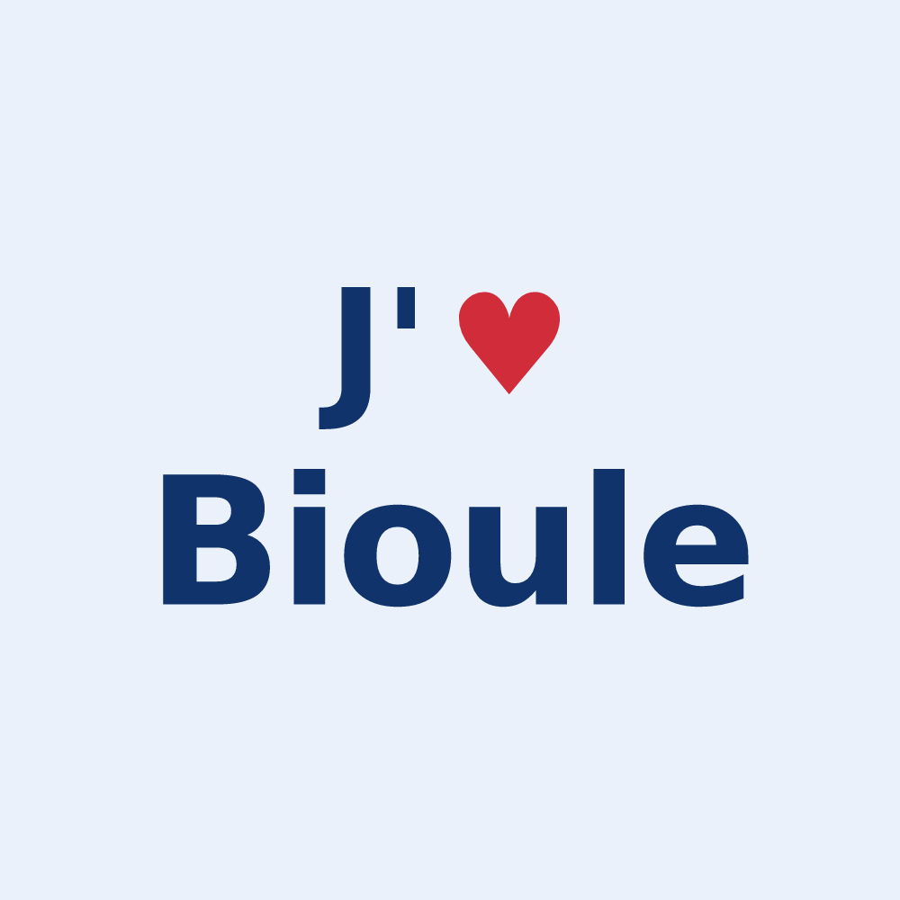 Sticker personnalisé Bioule — design J'aime Bioule