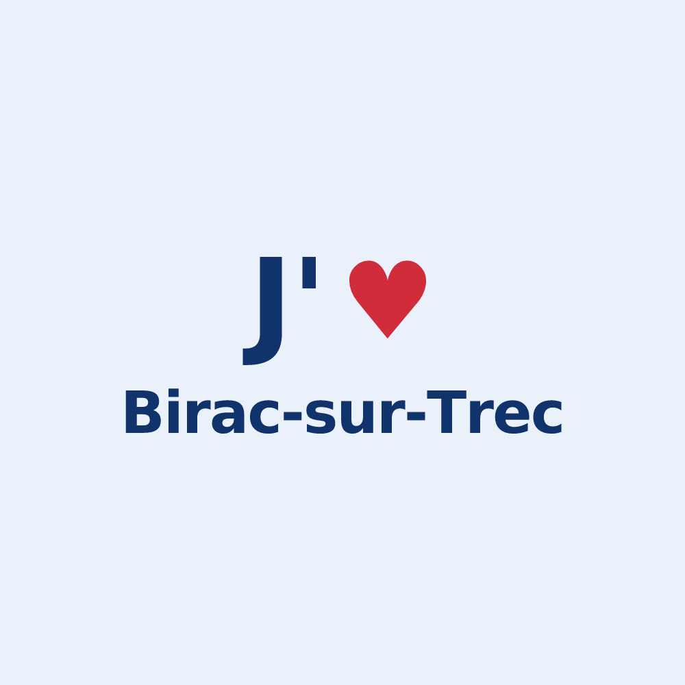 Sticker personnalisé Birac-sur-Trec — design J'aime Birac-sur-Trec