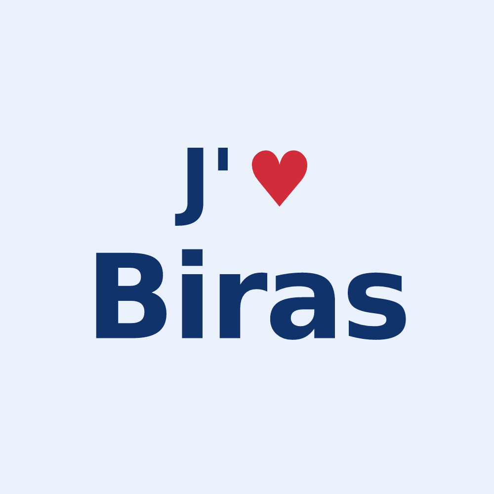 Sticker personnalisé Biras — design J'aime Biras