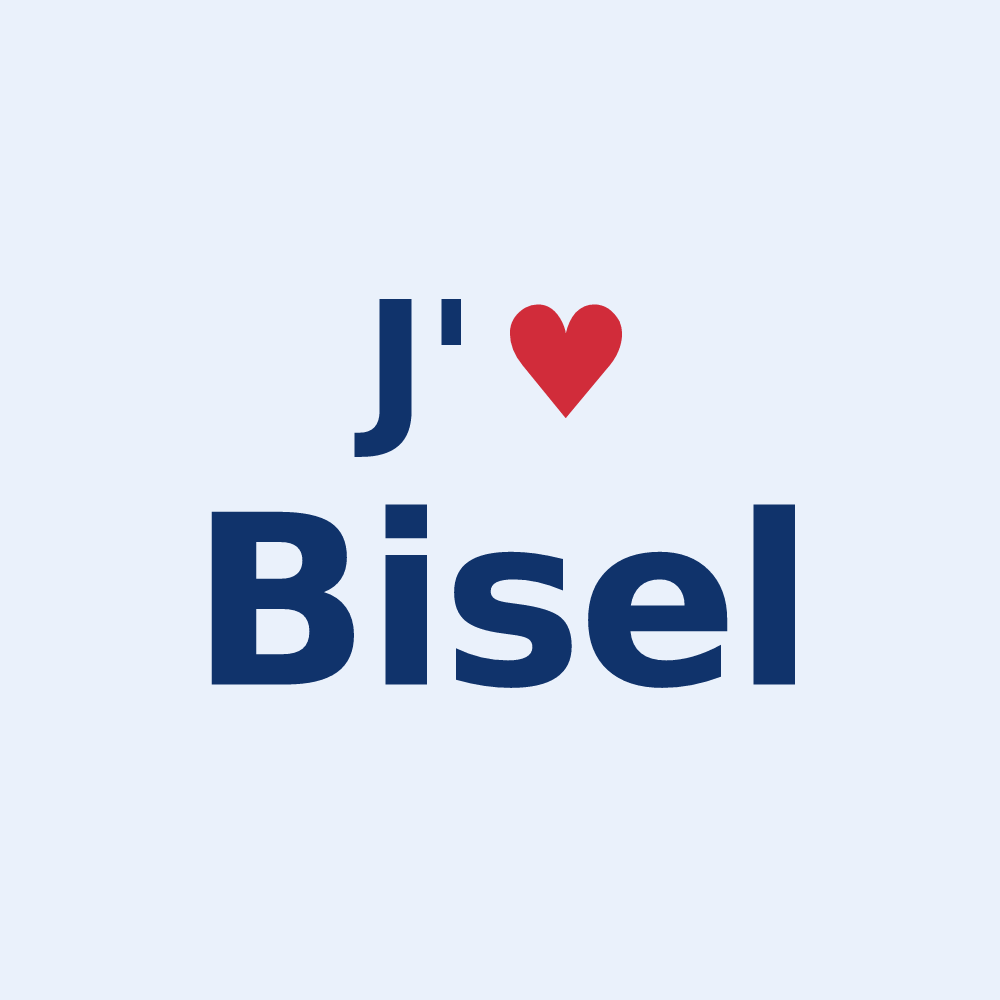 Sticker personnalisé Bisel — design J'aime Bisel