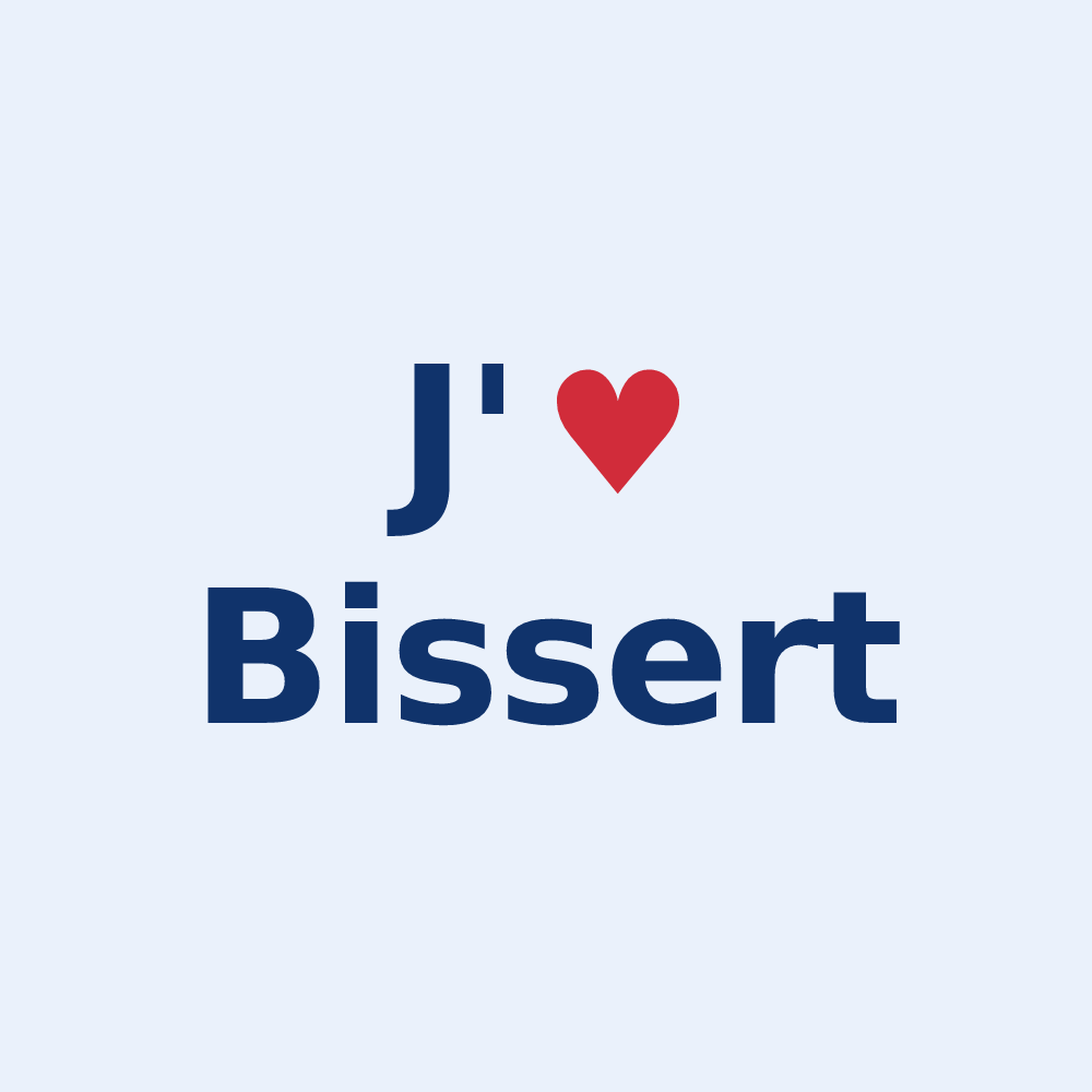 Sticker personnalisé Bissert — design J'aime Bissert