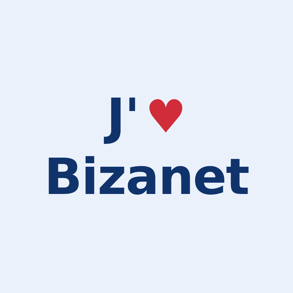 Sticker personnalisé Bizanet — design J'aime Bizanet