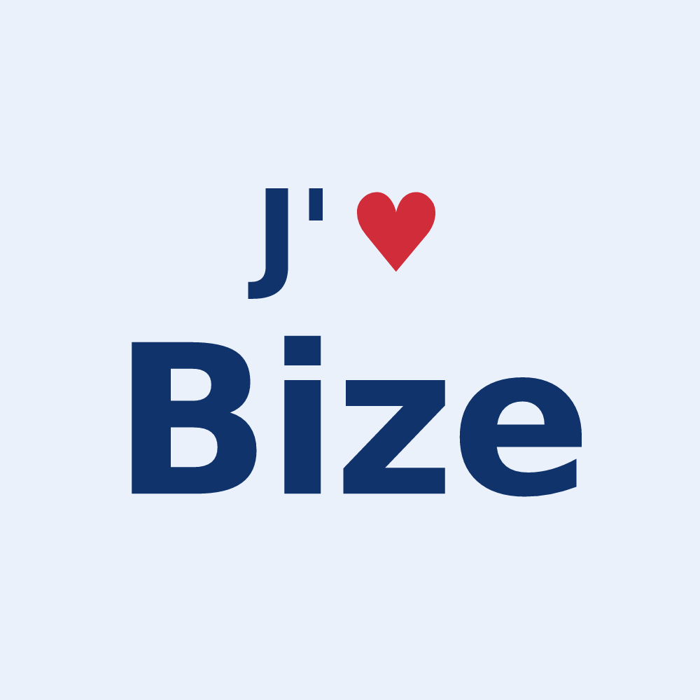Sticker personnalisé Bize — design J'aime Bize