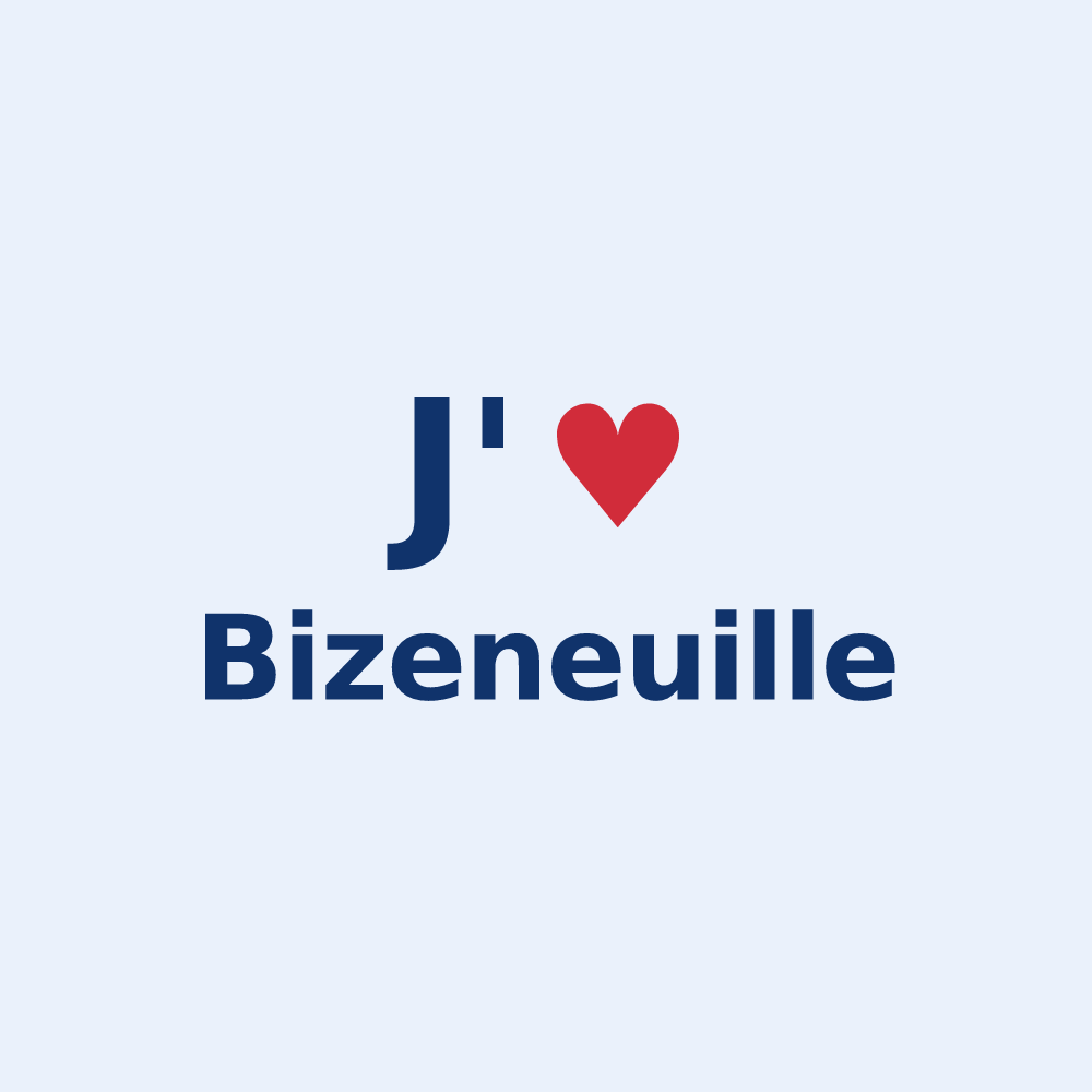 Sticker personnalisé Bizeneuille — design J'aime Bizeneuille