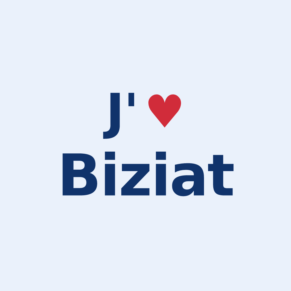 Sticker personnalisé Biziat — design J'aime Biziat