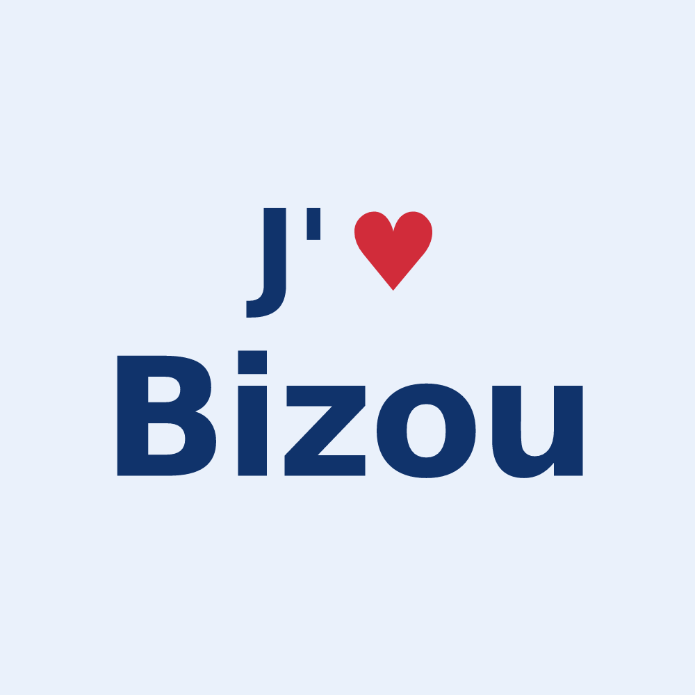 Sticker personnalisé Bizou — design J'aime Bizou