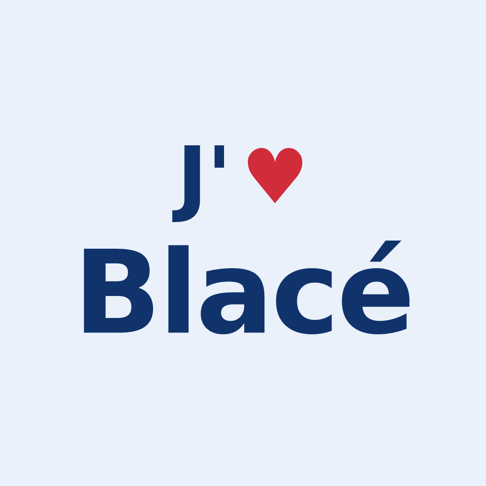Sticker personnalisé Blacé — design J'aime Blacé
