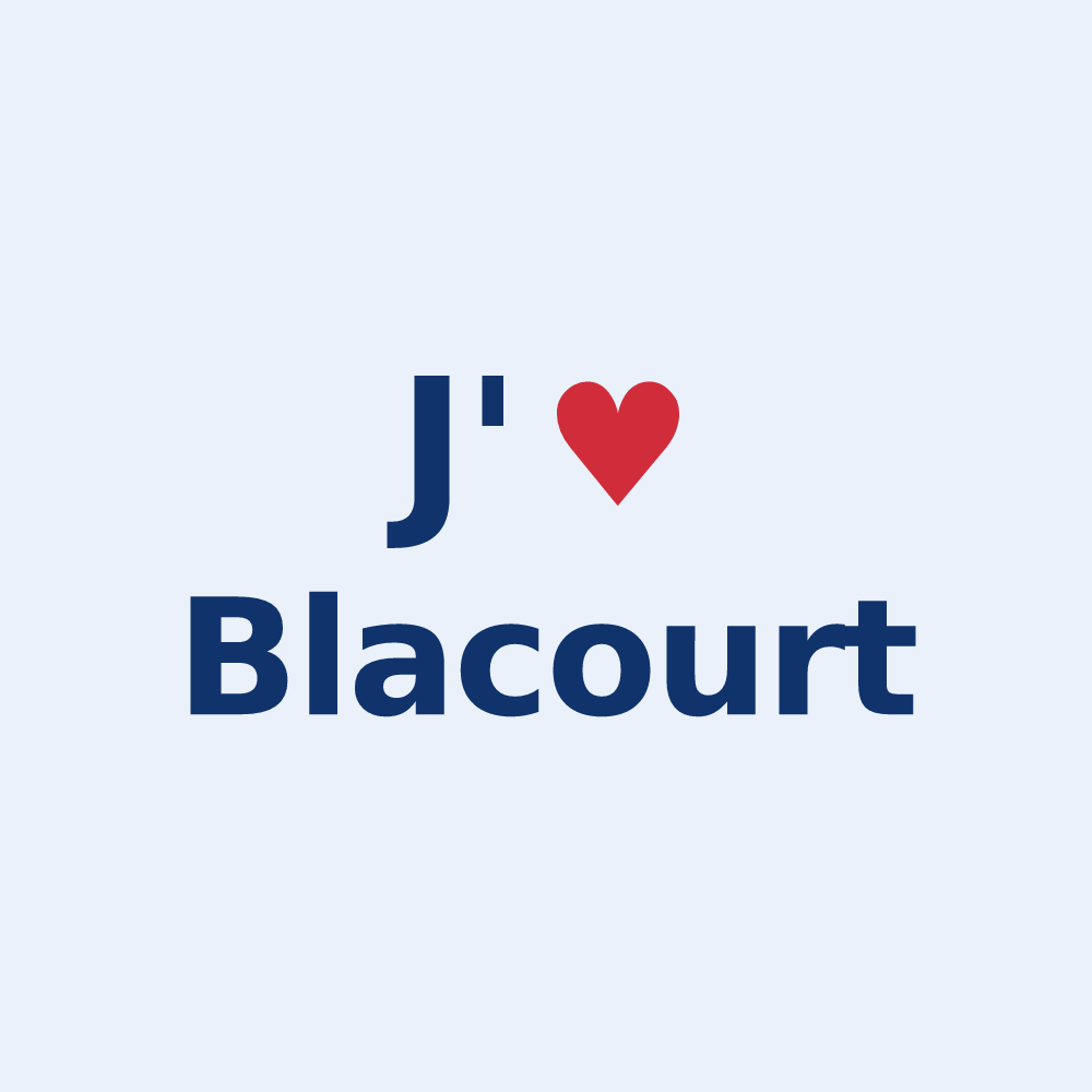 Sticker personnalisé Blacourt — design J'aime Blacourt