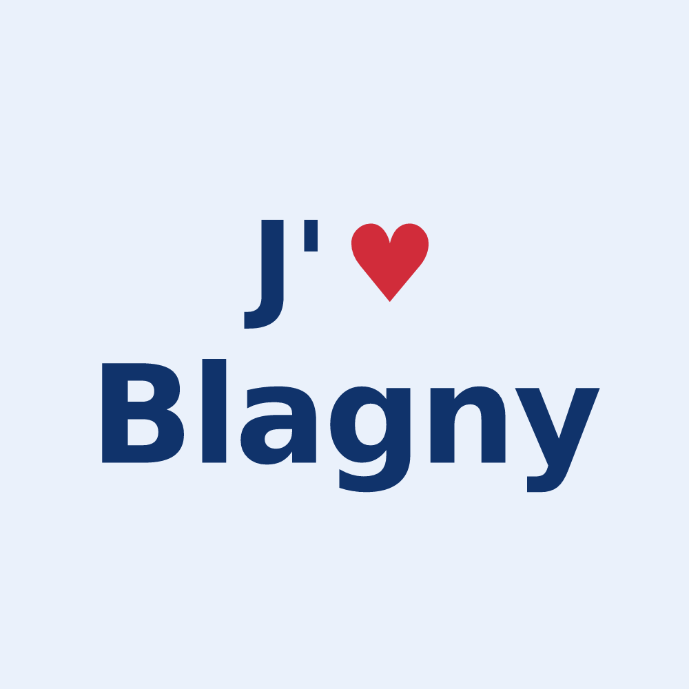 Sticker personnalisé Blagny — design J'aime Blagny