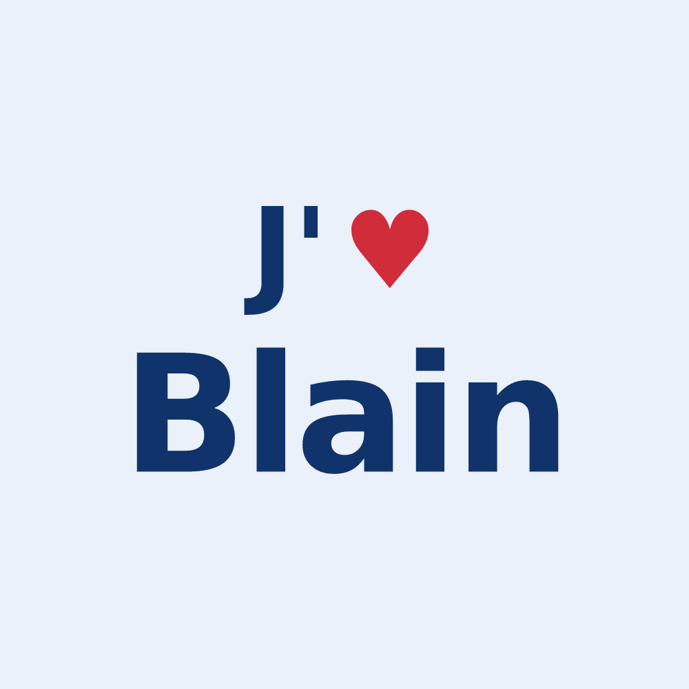 Sticker personnalisé Blain — design J'aime Blain