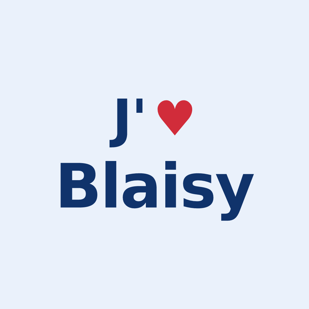 Sticker personnalisé Blaisy — design J'aime Blaisy