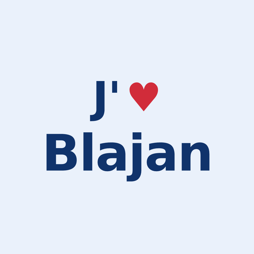 Sticker personnalisé Blajan — design J'aime Blajan
