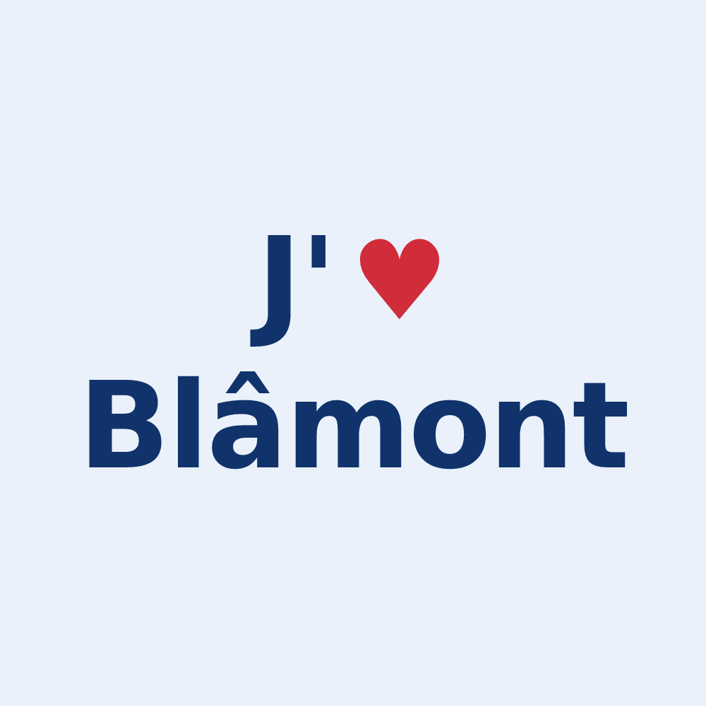 Sticker personnalisé Blâmont — design J'aime Blâmont