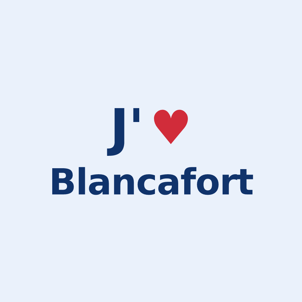 Sticker personnalisé Blancafort — design J'aime Blancafort