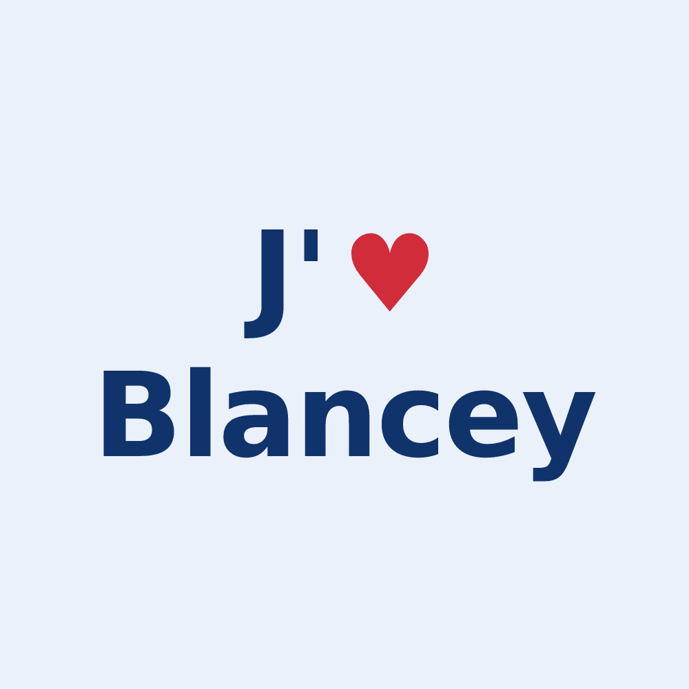 Sticker personnalisé Blancey — design J'aime Blancey
